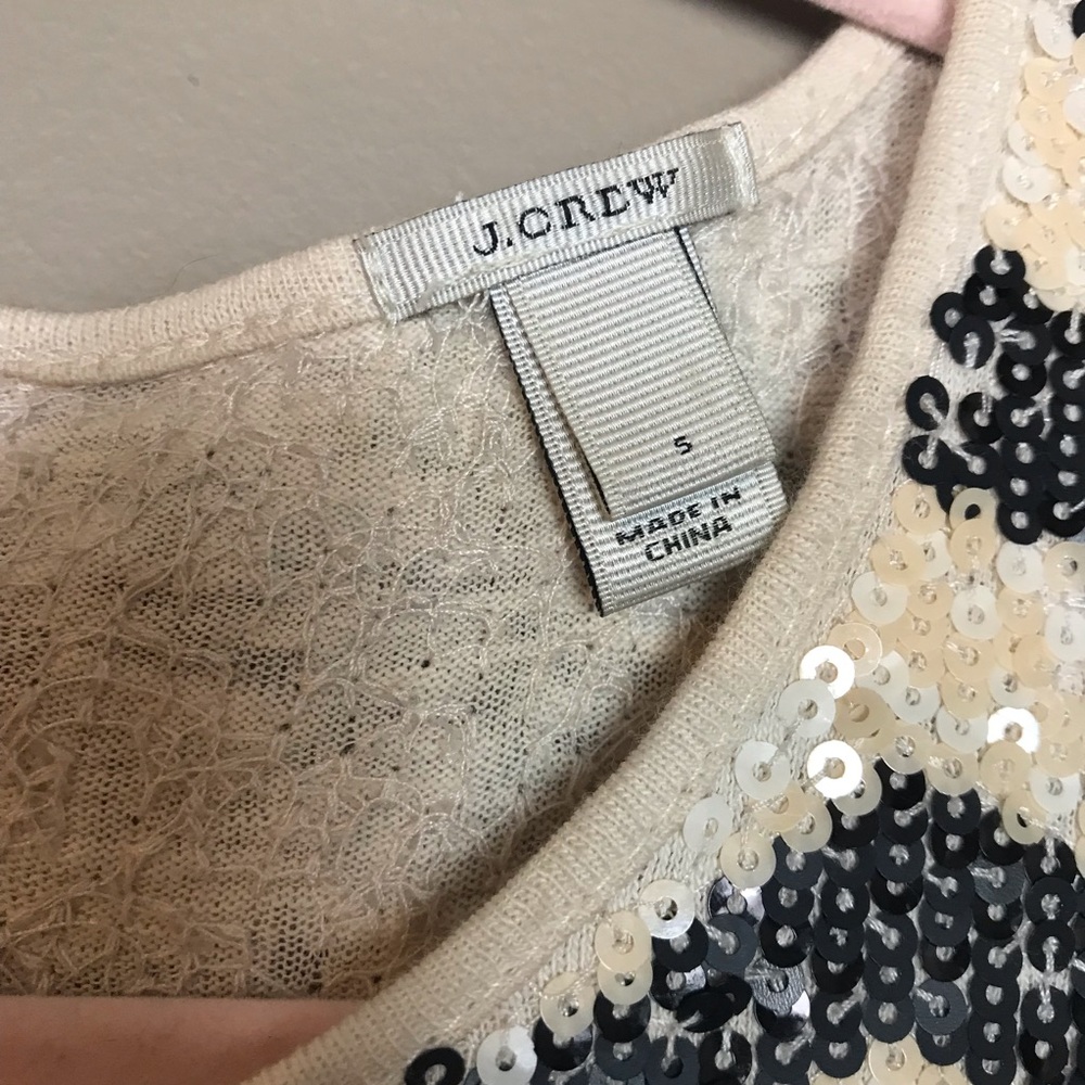 J. Crew Zig Zag Sequin Cream Dress Size Small - Picture 5 of 7